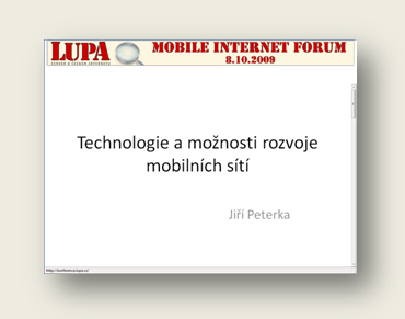 Přednáška: Technologie a možnosti rozvoje mobilních sítí