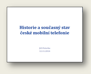 Přednáška: Historie a současný stav české mobilní telefonie