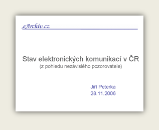 Přednáška: Stav elektronických komunikací v ČR