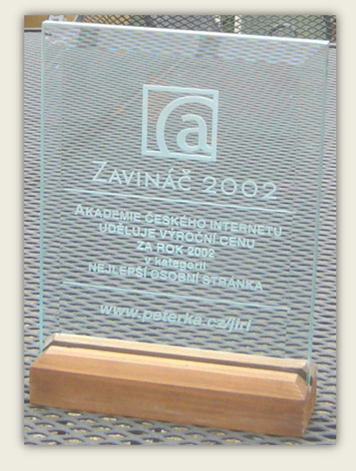 Cena Zavináč 2002 v kategorii osobních stránek